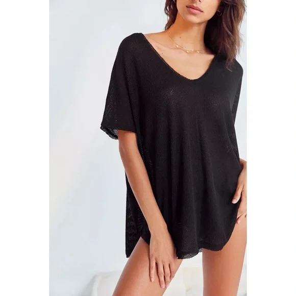 OUT FROM UNDER FRANKIE THERMAL OVERSIZED TEE (BLACK) - Picture 7 of 8